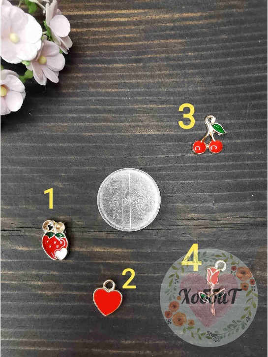 Подвеска металл "Ассорти №4" (красный)